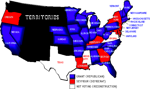 Voting map of 1864