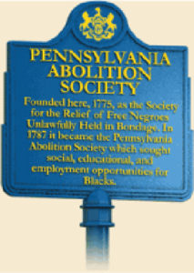 Image of Pennsylvania Abolition Society sign